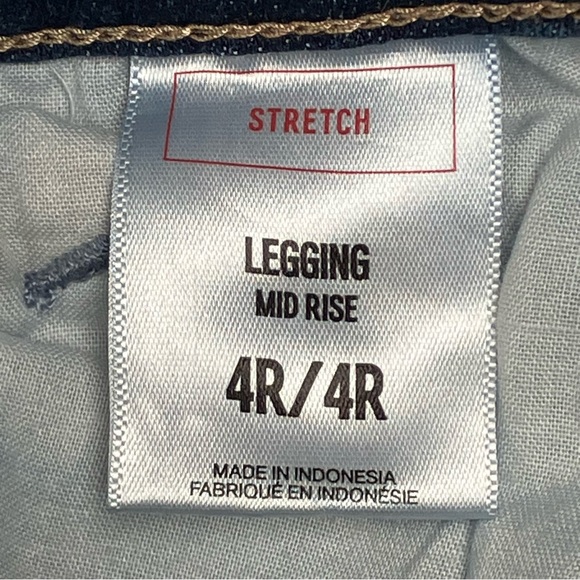 EXPRESS Mid Rise Legging Jeans Womens Sz 4R Med Wash Blue Stretch Denim Skinny - Picture 12 of 13